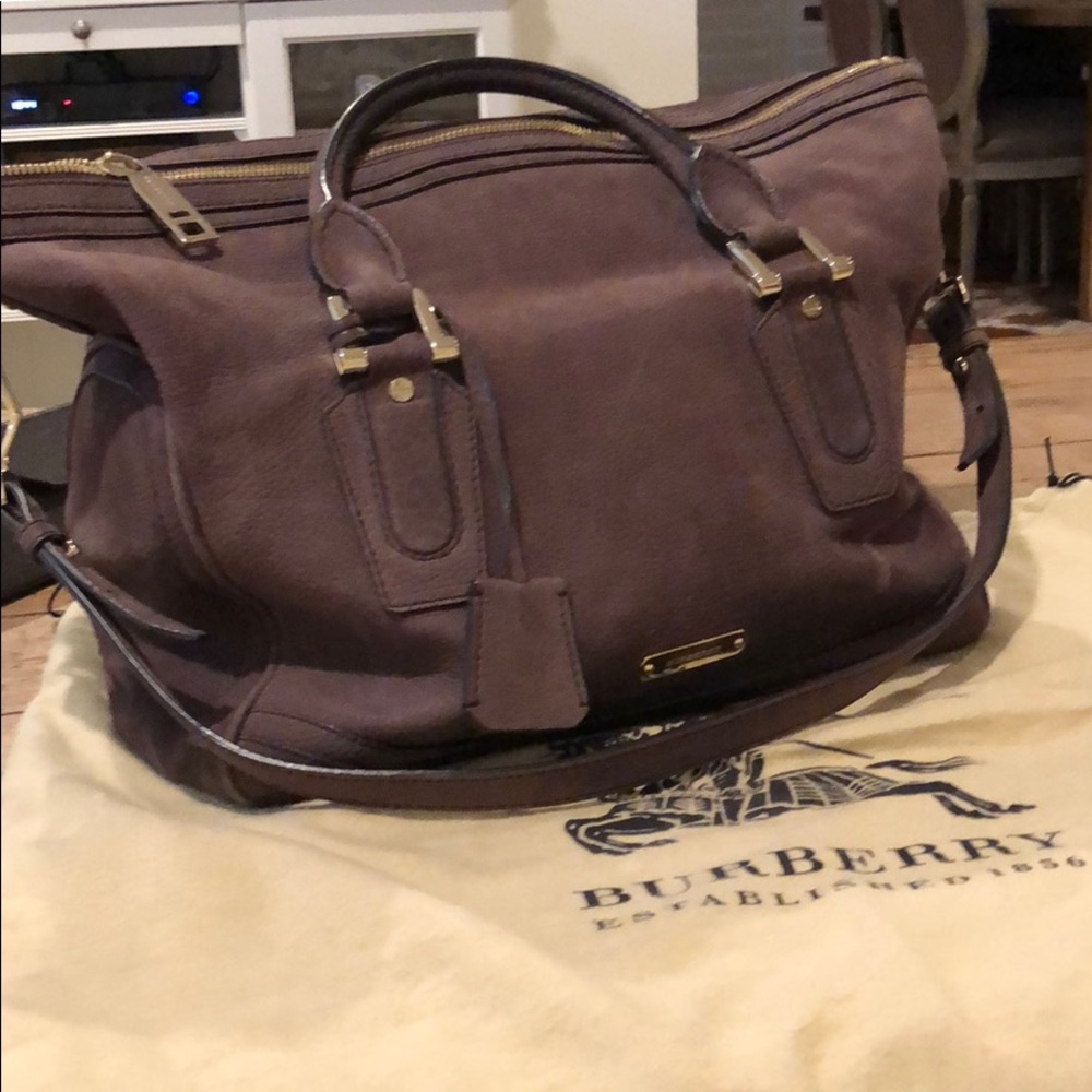 Burberry suede travel tote - large